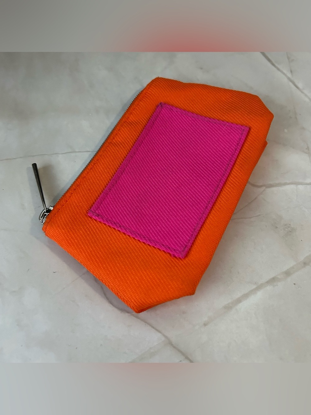 Clinique Orange and Pink Cosmetic Pouch